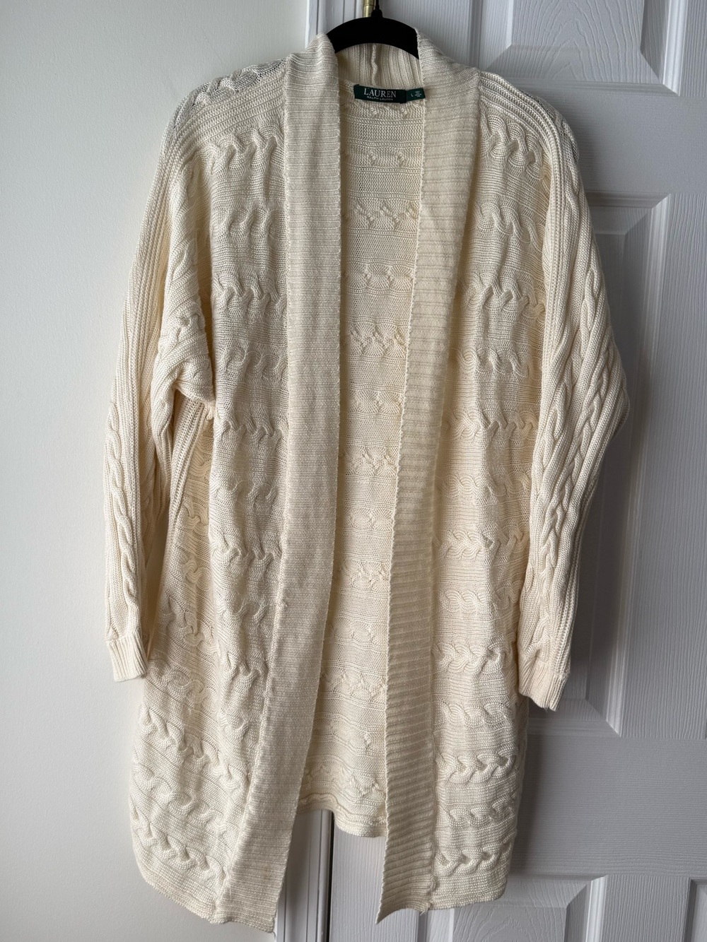 Lauren Ralph Lauren cream cardigan Size L Cotton.